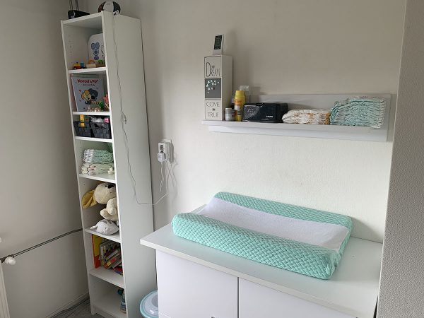 Aankleedkussenhoes 2 kleuren mintgroen wit - Afbeelding 2