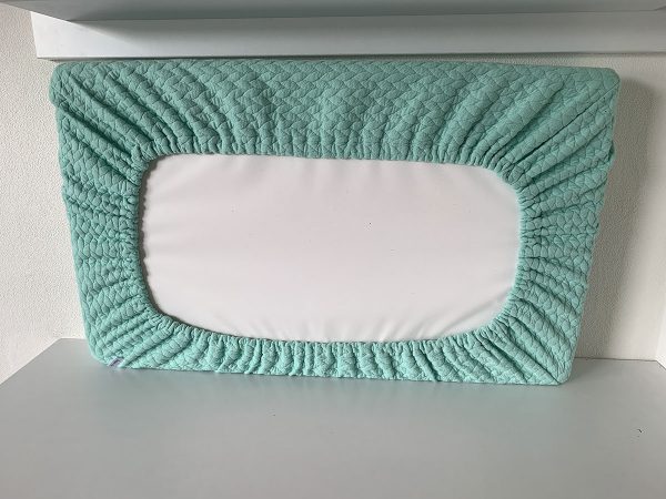 Aankleedkussenhoes 2 kleuren mintgroen wit - Afbeelding 3