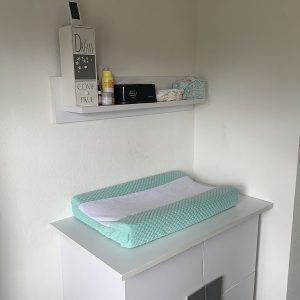 Aankleedkussenhoes 2 kleuren mintgroen wit