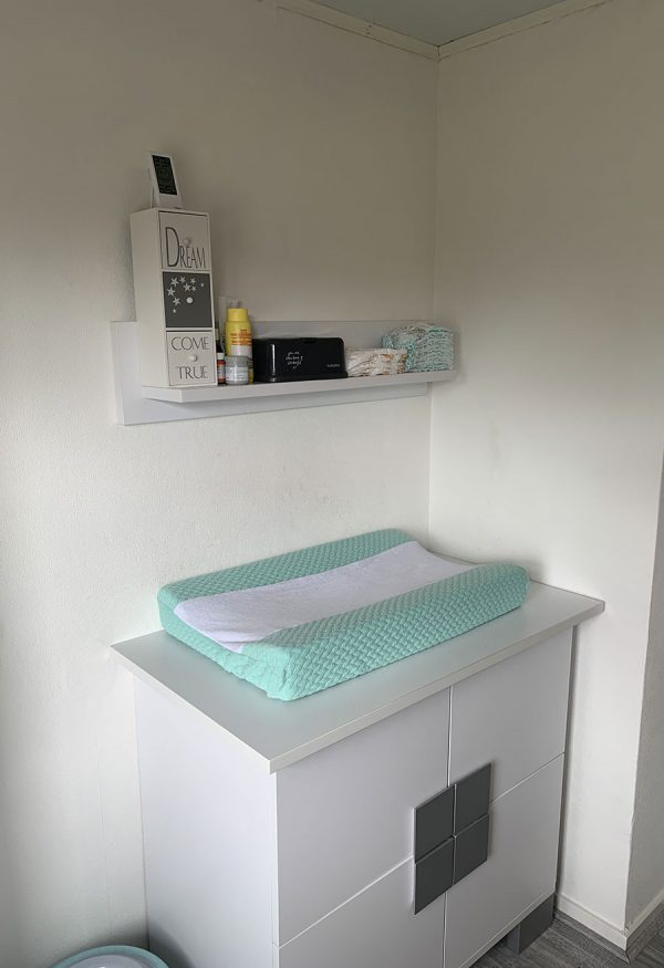 Aankleedkussenhoes 2 kleuren mintgroen wit