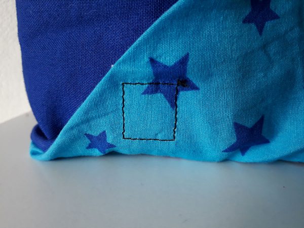 Aankleedkussenhoes van katoen blauw met ster - Afbeelding 6