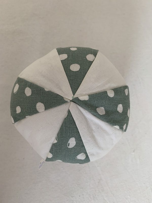 Bal stof oud groen met wit - Afbeelding 2