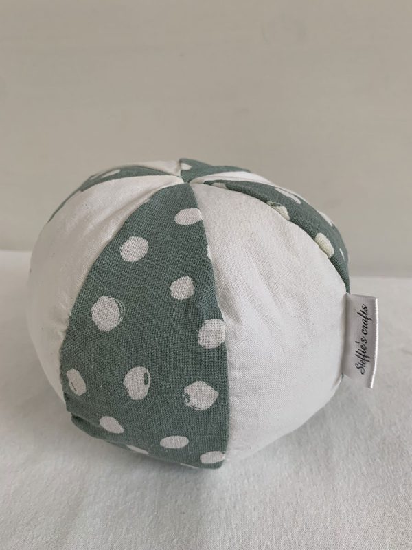 Bal stof oud groen met wit