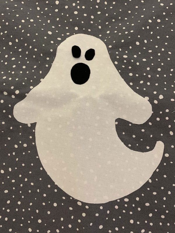 Kussen Halloween grijs met stip en spook - Afbeelding 2