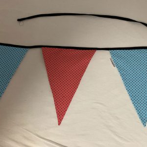 Vlaggenlijn punt vlag roze blauw met zwart hart
