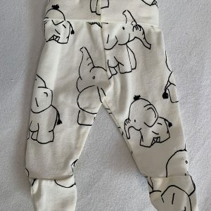 Nicu broekje met voetjes olifant wit