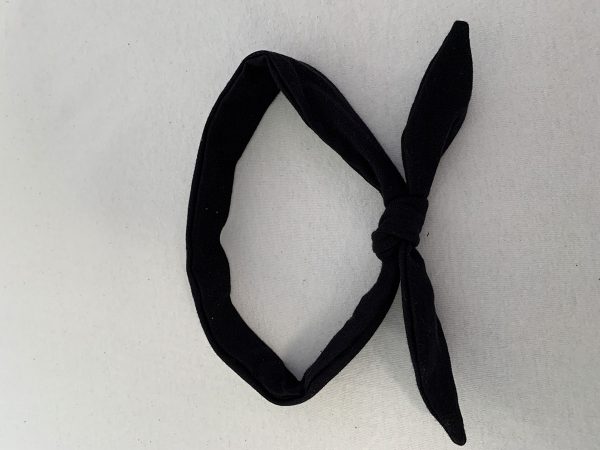 Knoophaarband met strik uni zwart - Afbeelding 3