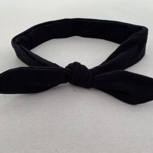 Knoophaarband met strik uni zwart