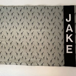 Placemat dubbelzijdig giraf zwart