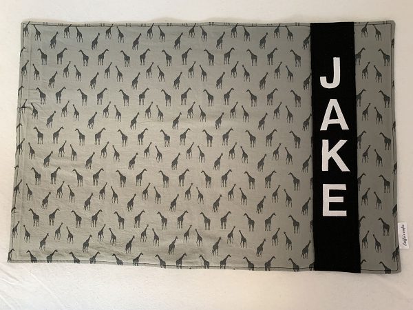 Placemat dubbelzijdig giraf zwart