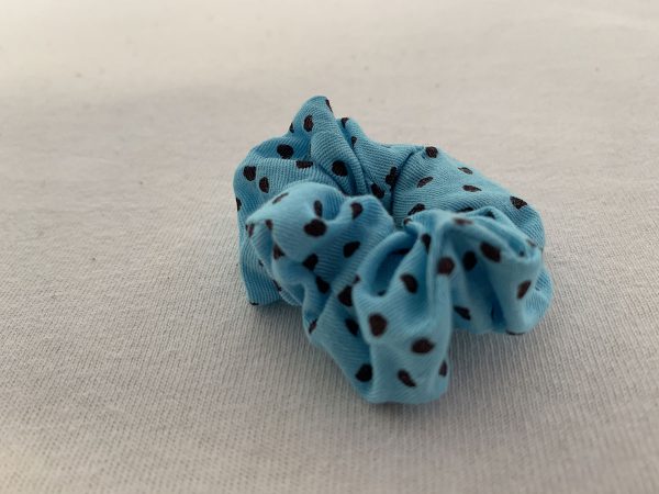 Scrunchy blauw met hart zwart - Afbeelding 3
