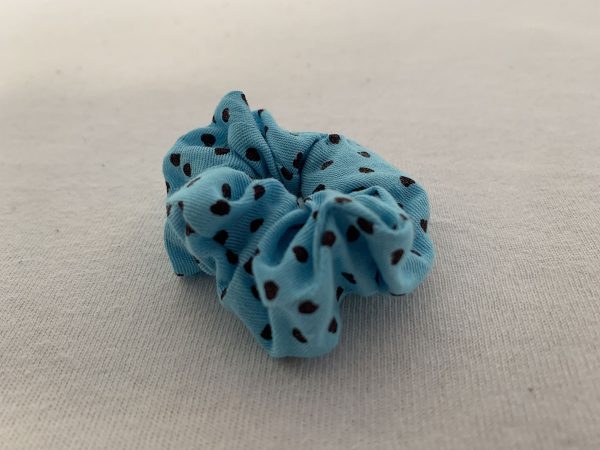 Scrunchy blauw met hart zwart - Afbeelding 2