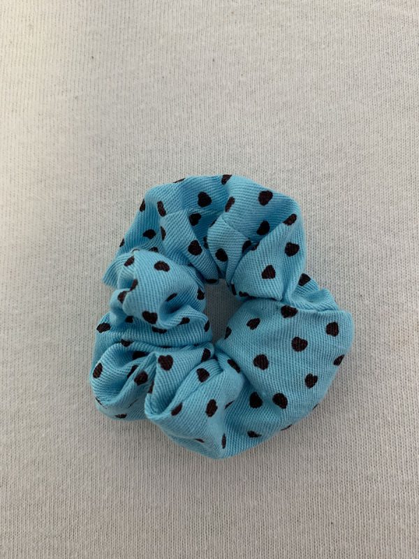 Scrunchy blauw met hart zwart