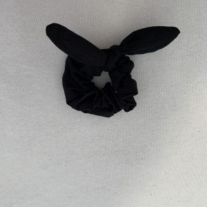 Scrunchy met strik uni zwart