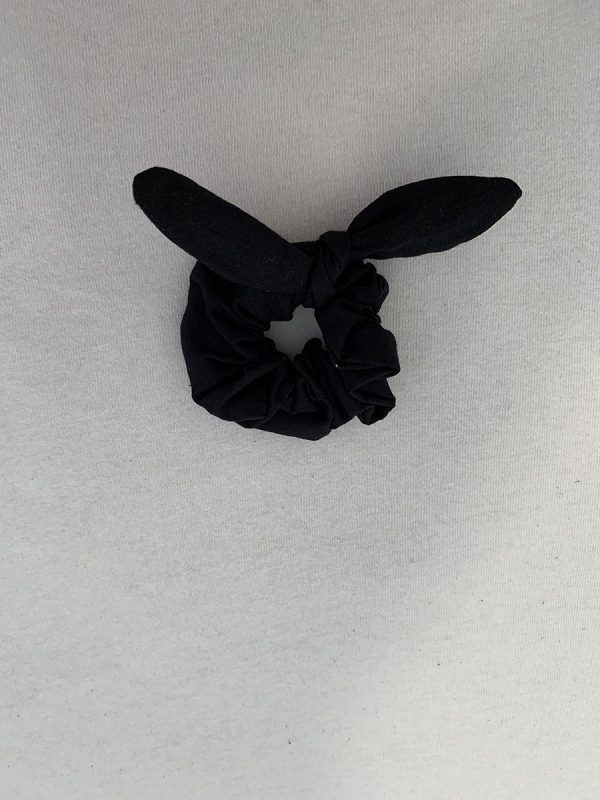 Scrunchy met strik uni zwart