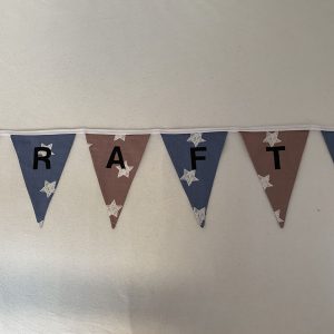 Vlaggenlijn punt vlag ster blauw oudroze