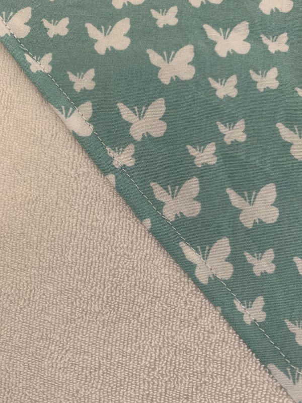 Knisperdoekje blauw wit met vlinder - Afbeelding 4