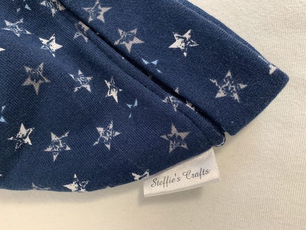 Mutsje met dubbele knoop blauw met sterren - Afbeelding 4