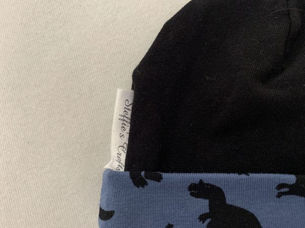 Muts zwart met dino - Afbeelding 3