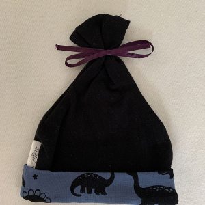 Nicu couveusemutsje zwart dino met strik