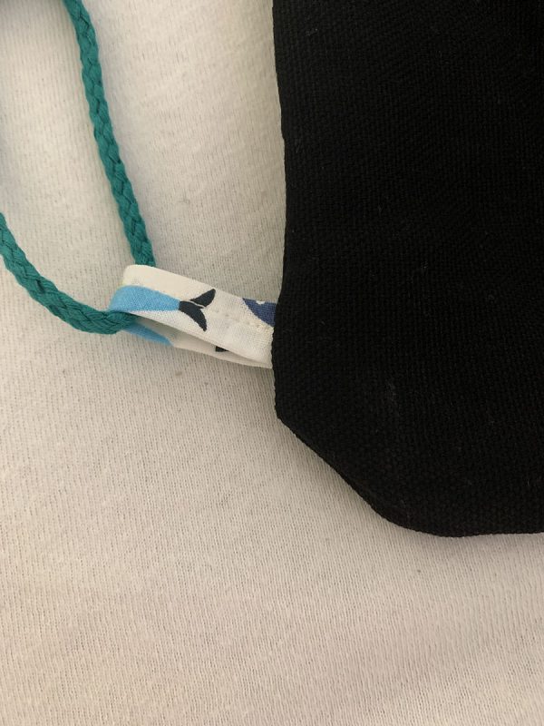 Tas met trektouwtjes zwart met visjes - Afbeelding 5