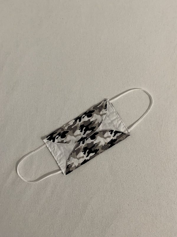 Mondkapje brildragers - camouflage zwart wit grijs - Afbeelding 3