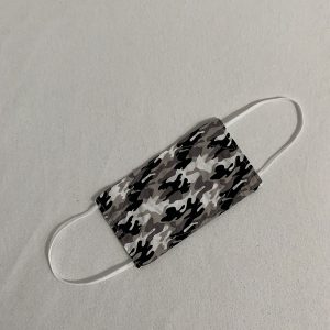 Mondkapje brildragers - camouflage zwart wit grijs