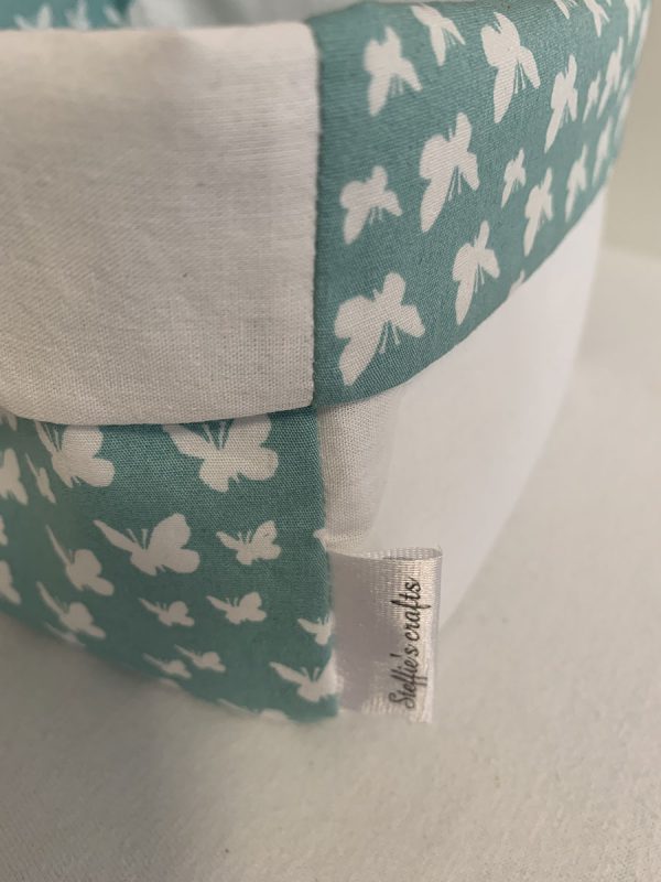 Opbergmand vierkant wit blauw vlinder - Afbeelding 3
