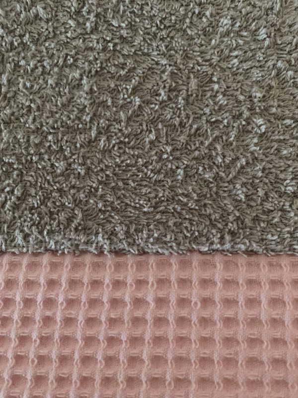Aankleedkussenhoes 2 kleuren licht roze licht grijs - Afbeelding 3