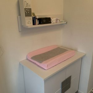 Aankleedkussenhoes 2 kleuren licht roze licht grijs