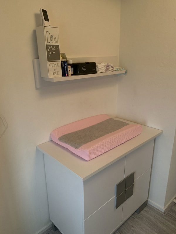 Aankleedkussenhoes 2 kleuren licht roze licht grijs