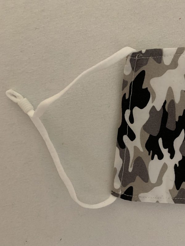 Mondkapje standaard - camouflage zwart wit grijs - Afbeelding 2