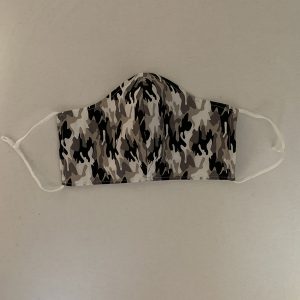Mondkapje standaard - camouflage zwart wit grijs