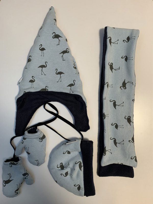 Winterwanten blauw flamingo - Afbeelding 3