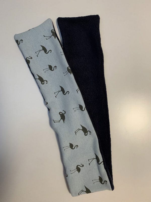 Wintersjaal blauw flamingo