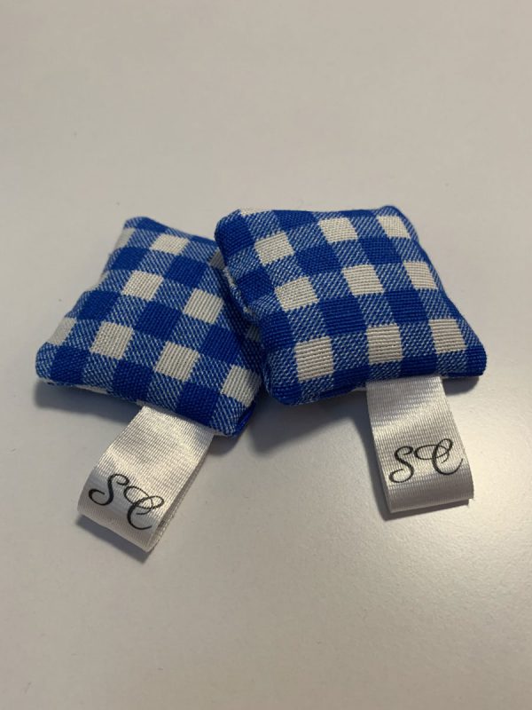 Verwarmings- en koelingskussen wanten boerenbont blauw
