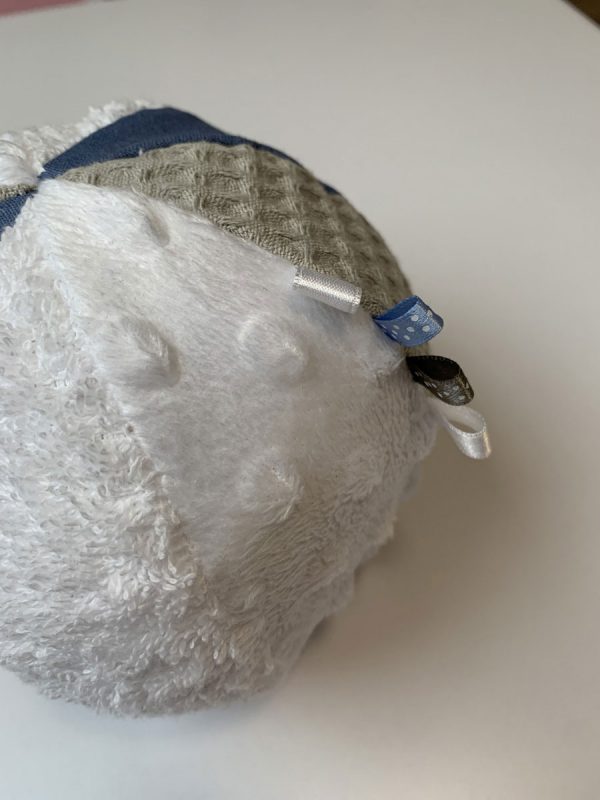 Bal stof blauw licht grijs wit - Afbeelding 2