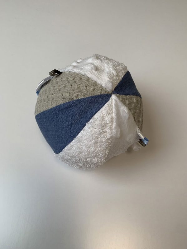 Bal stof blauw licht grijs wit - Afbeelding 3