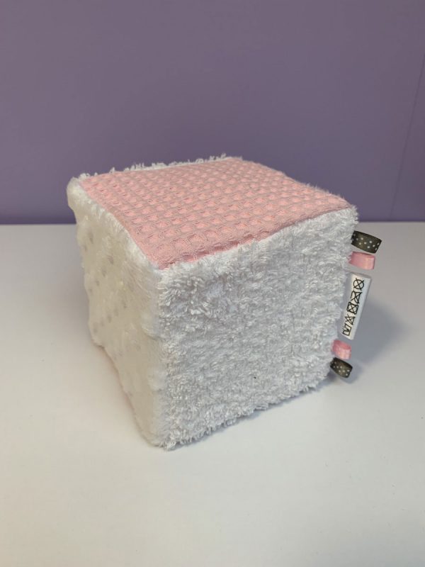 Speelkubus licht roze wit - Afbeelding 2