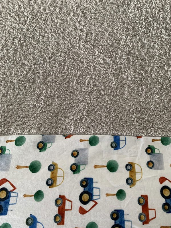 Aankleedkussenhoes 2 kleuren auto's wit licht grijs - Afbeelding 4