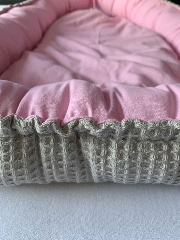 Babynestje omkeerbaar licht grijs licht roze - Afbeelding 4