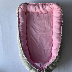 Babynestje omkeerbaar licht grijs licht roze