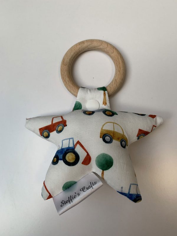 Rammelaar bijtring ster auto wit