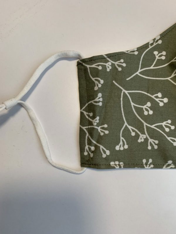 Mondkapje standaard- oud groen twijgjes - Afbeelding 3