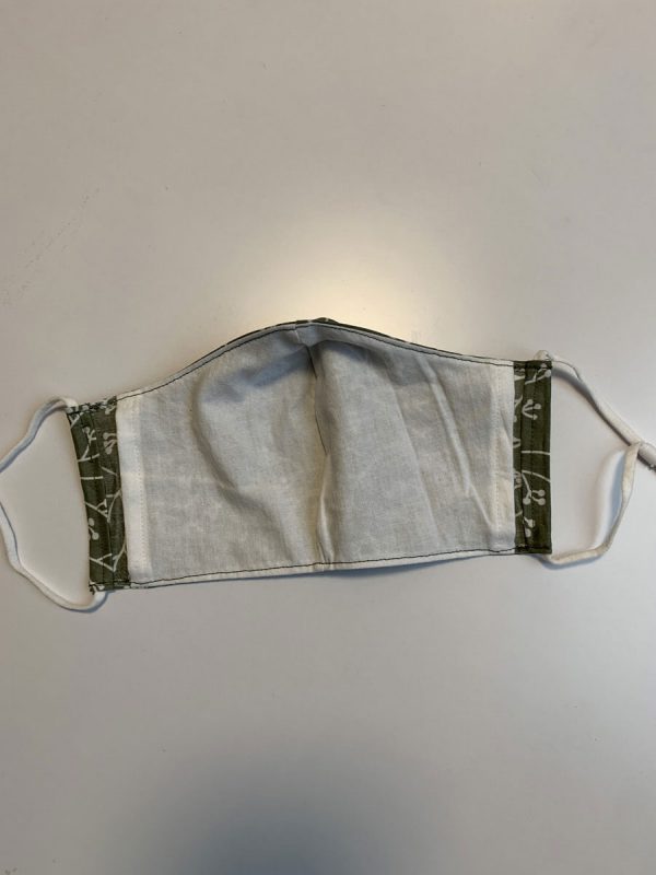 Mondkapje standaard- oud groen twijgjes - Afbeelding 4