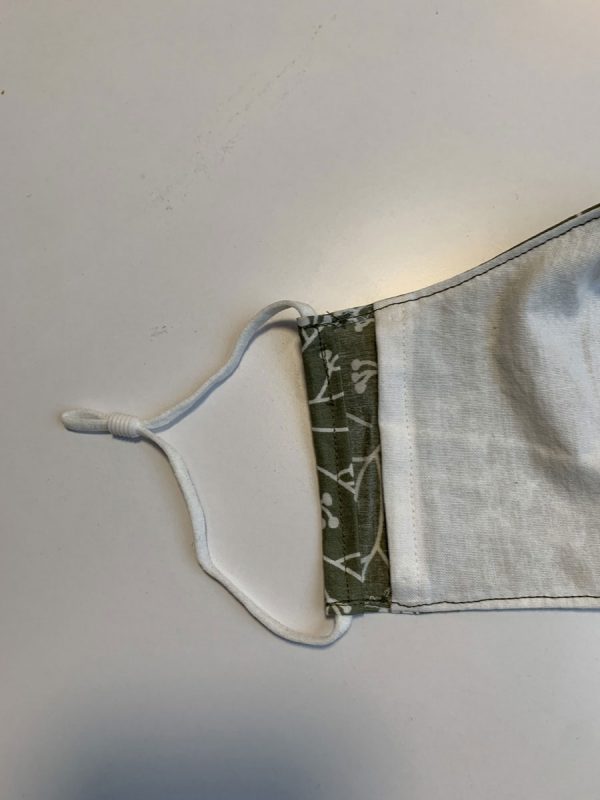 Mondkapje standaard- oud groen twijgjes - Afbeelding 5