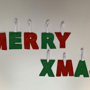 Losse letters Merry Xmas rood groen