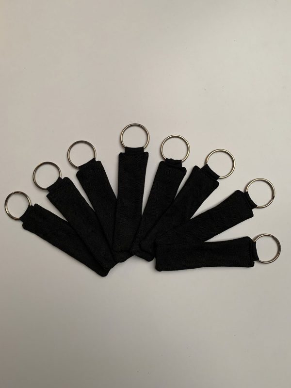 Sleutelhanger canvas uni zwart - Afbeelding 2