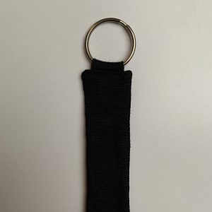 Sleutelhanger canvas uni zwart