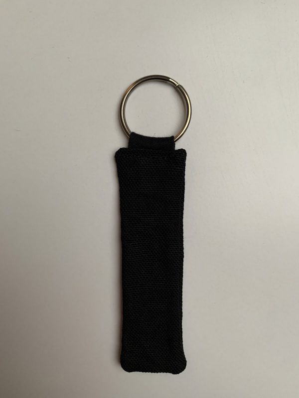 Sleutelhanger canvas uni zwart